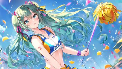 Anime hatsune miku append girls vocaloid confetti belly Custom