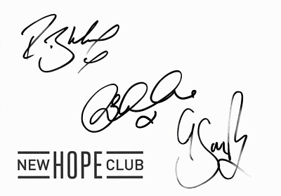 New Hope Club Autogramm - signed Logo Reece Bibby Blake Richardson George Smith