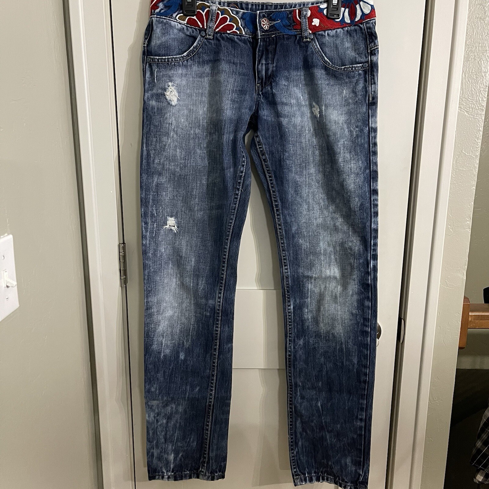 DESIGUAL Women Slim Fit Jeans Size 42 EU 14 US MID-RISE Denim