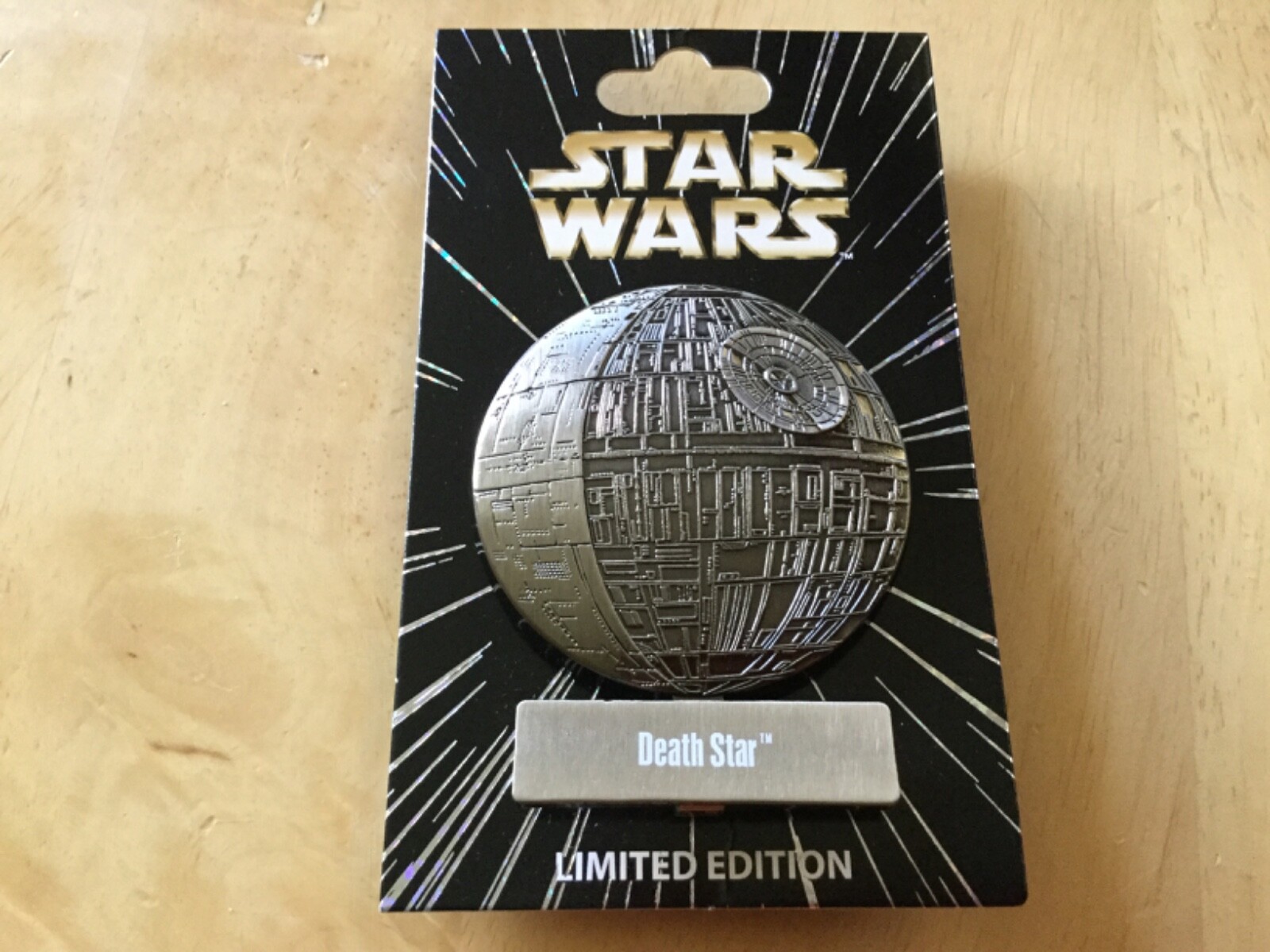 Disney Star Wars DEATH STAR L. E. Pin.  New on Card.