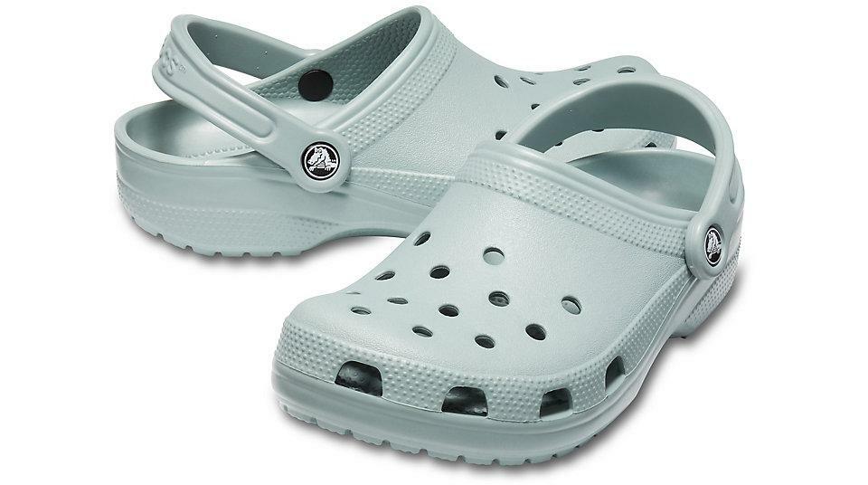 dusty green crocs