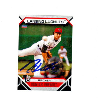 Hunter Breault 2023 Lansing Lugnuts signed autograph baseball card Kapolei HI d