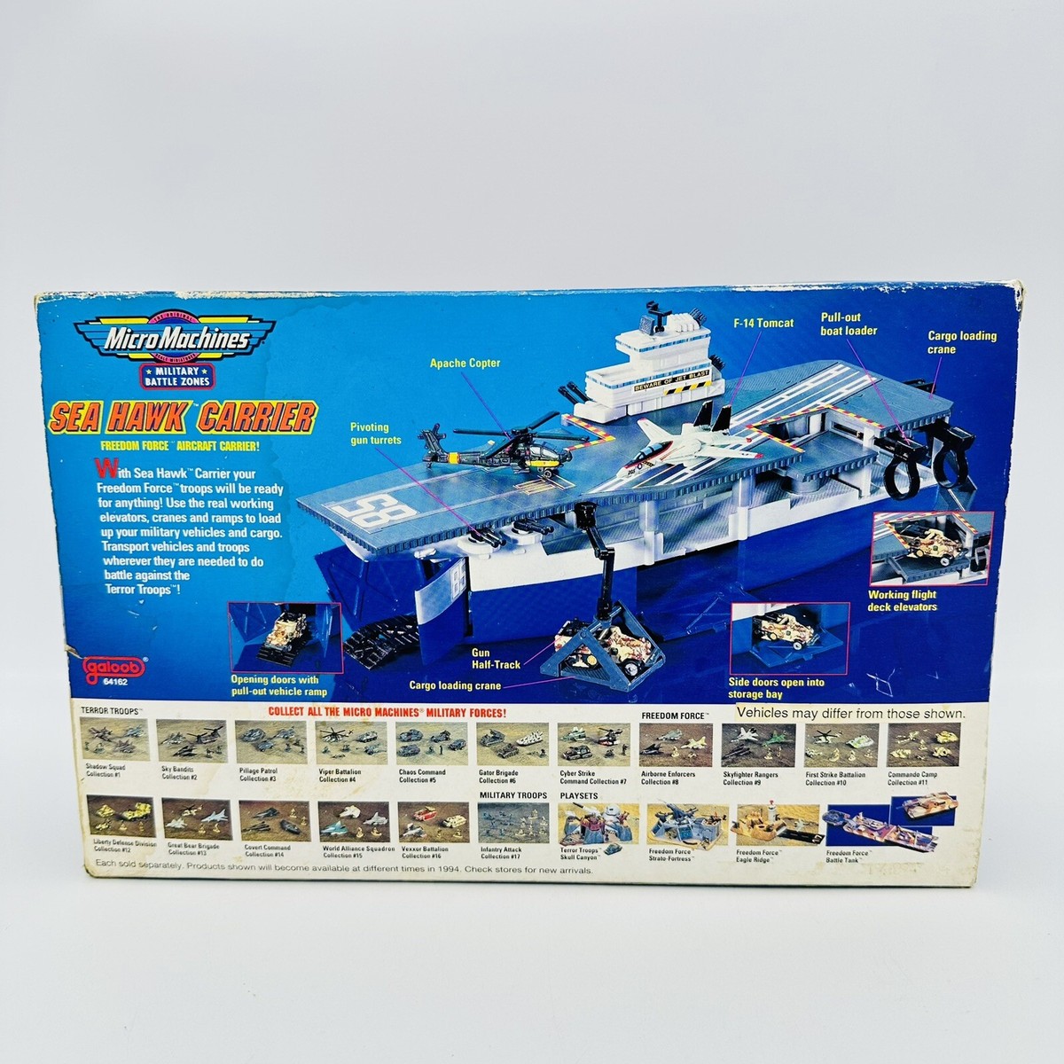 ⭐️Galoob マイクロマシンズ　ミニカー　ミリタリー　飛行機　船　56個セット Micro Machines Military Battle Zones Sea Hawk Aircraft Carrier