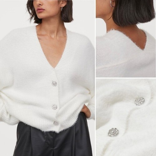 h&m fuzzy cardigan