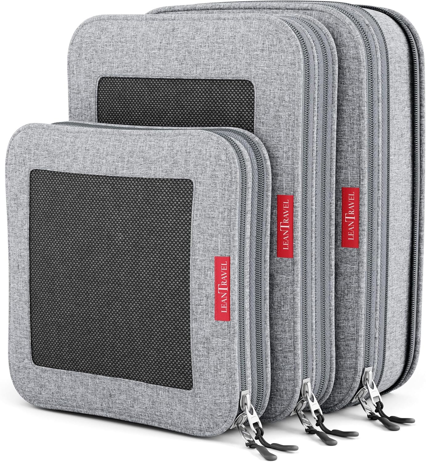 Compression Packing Cubes for Travel Organizers 3-Pack (2L+1M) Grey-image