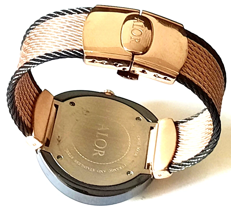 Relógio de quartzo feminino Alor com pulseira de ouro rosa CBD-90-2-59-0 em caixa de presente de couro - Imagem 2 de 4