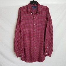 Polo Ralph Lauren Mens Plaid Button Front L/S Shirt Size 16.5 34/35 Red - L405