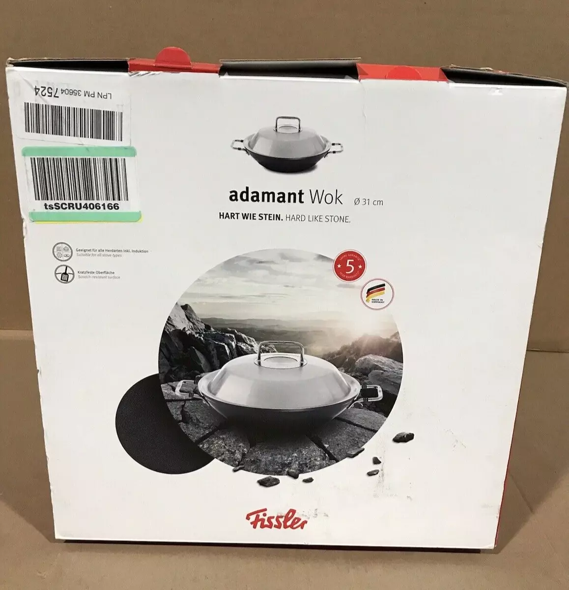 Fissler Adamant Nonstick Wok Pan with Stainless Steel Lid, For All  Cooktops, 12\