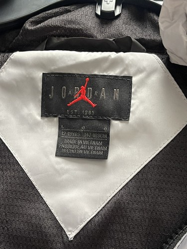 AIR JORDAN Water Resistant Mesh Lined Windbreaker Black Jacket Size 12-13 - Picture 4 of 5