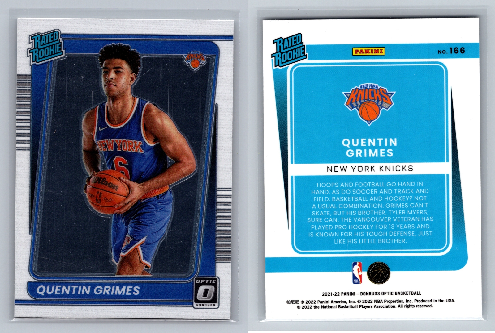 2021-22 Donruss Optic #166 Quentin Grimes