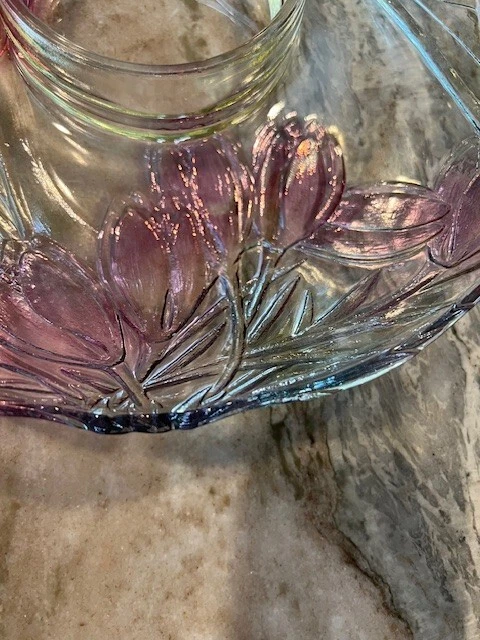 Bandeja para servir astillas y inmersiones vintage de cristal decorado a mano con flor COLONY CRAFTS Foto 2 de 4