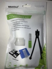 Vivitar Digital Camera Accessories Kit -Cleaning Fluid, Microfiber Cloth, Tripod