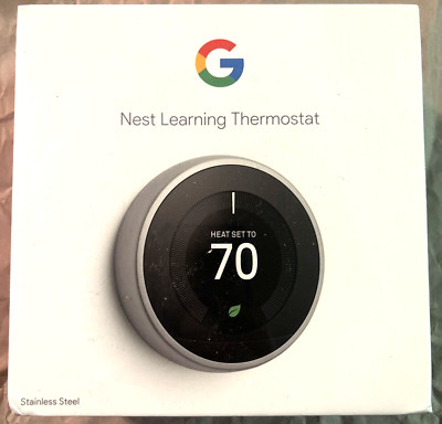 Google Nest Learning Thermostat 3rd Generation Stainless Steel Brand New Sealed