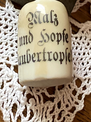 Antique Rare German MINIATURE Stein Buff Glazed Porcelain Stoneware #7041
