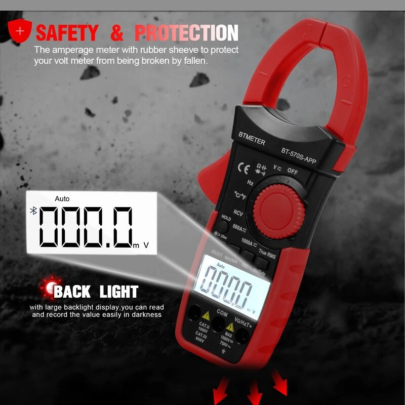 BTMETER Zangenmultimeter Digital Zangenamperemeter TRMS AC&DC Zangenmessgerät DE - Bild 4 von 4