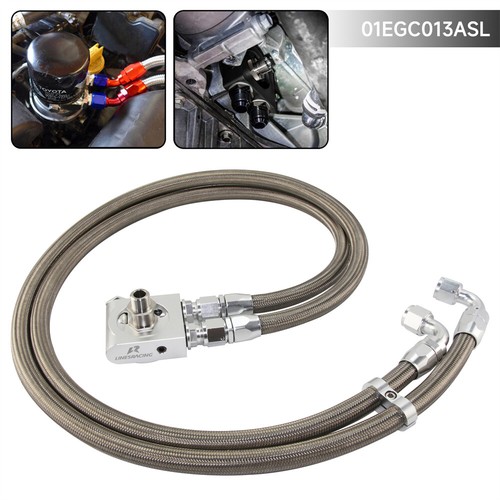 Thermostatic 73C Oil Filter Adatper 3/4-16UNF M20X1.5 w/ Steel Braided Oil Hoses - Picture 4 of 10