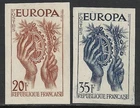 France 1957 YV 1122-1123 Imperforated ColourPROOFs UNG