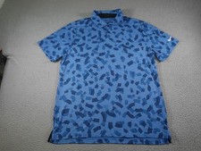 Nike Dri-FIT Golf Polo Shirt Mens Large Blue Brushstroke Print FD5739-402