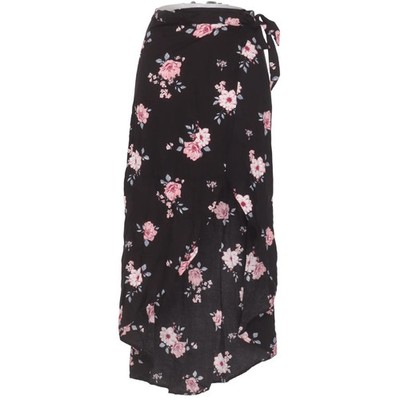 Divided by H&M, Wickelrock, Größe: 34, Schwarz/Pink/Blau, Viskose, Blumen #KbB