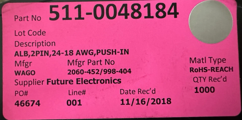 WAGO SMD PCB Terminal Block; Push-But 2060-452/998-404 (Coil of 1,000 Total) - Image 4 of 4