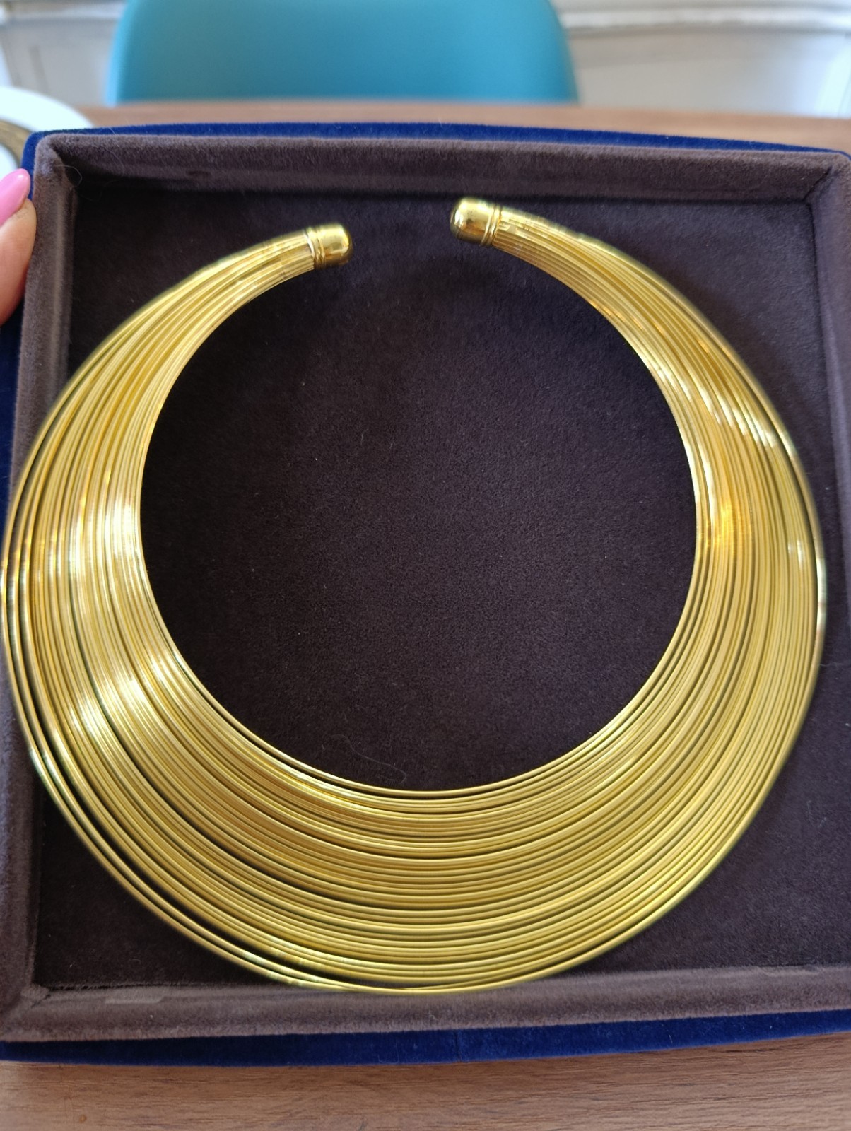 Collier Necklace Multiple Strings Hardback Golden - image 11