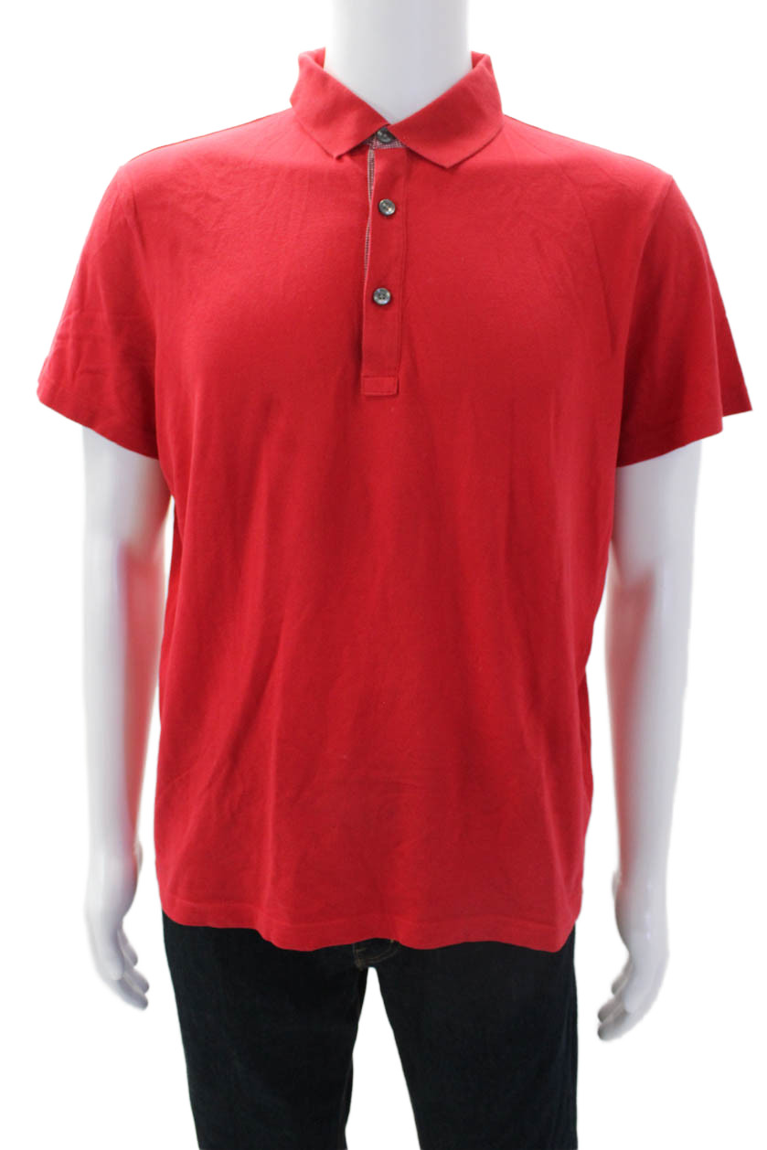 Theory Mens Cotton Solid Collared Buttoned Short … - image 1