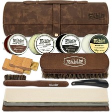 Shoe Polish Kit 13PC Shoe Shine Leather Boot Shoe Care Set Mink Oil... Fast Ship