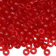 1000Pcs Pony Beads Bracelet 9mm Red Glitter Plastic Barrel Pony Beads for Neckla