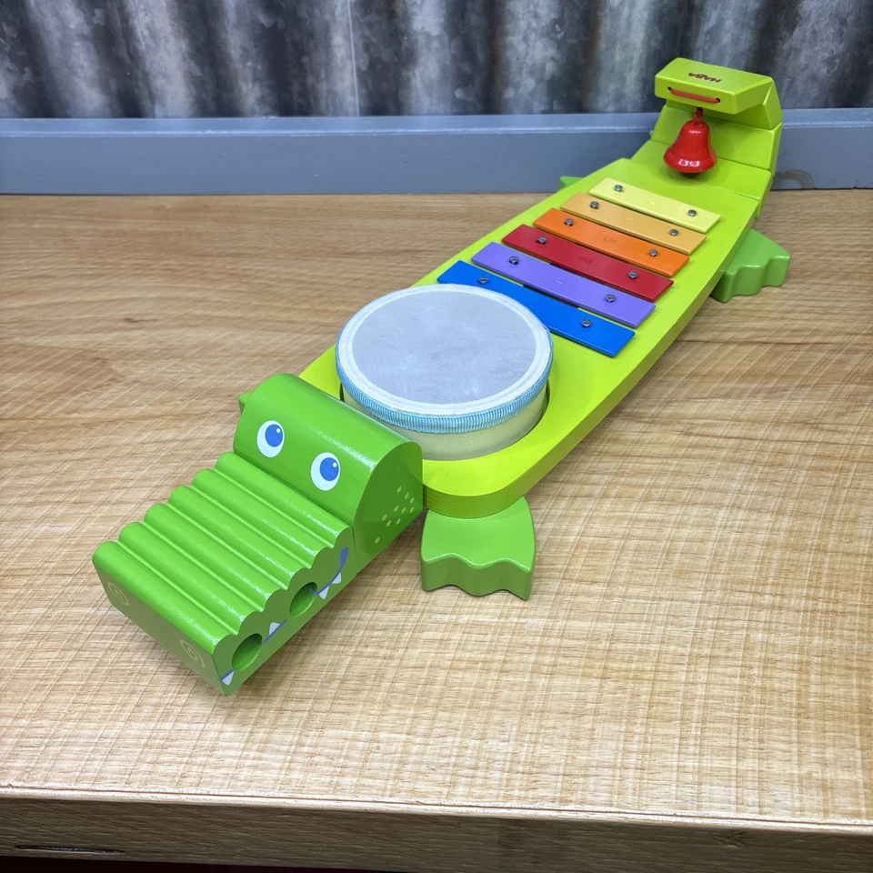 HABA Symphony Croc Music Band Educational Instrument Wooden Toy Xylophone Drum - Image 2 of 4