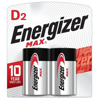 Energizer MAX D Batteries (2 Pack), D Cell Alkaline Standard, Multicolor 