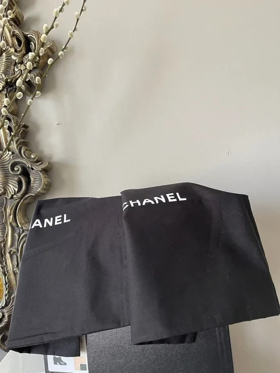 NIB Chanel Goatskin Black and Beige CC Lace-Ups Shoes Booties block heel image 10