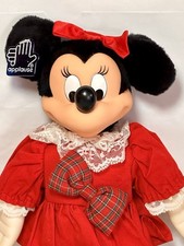 Vintage Disney Minnie Mouse Rubber Face Plush Applause Holiday W/tag