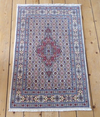 Orient Teppich Läufer Brücke Moud Mahi Wolle & Seide  128 x 80 Handgeknüpft  Top