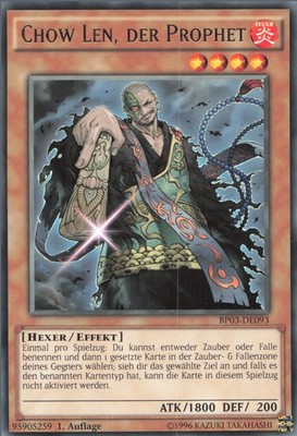 YuGiOh Chow Len, der Prophet (V.1) BP03-DE093 Rare Light Played 1st