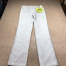 Wrangler Jeans Mens 36x34 Blue Light Wash Slim Straight Denim Cowboy Cut 936