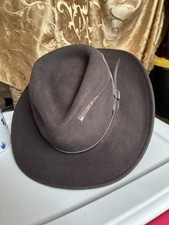 Scala Classico Brown Fedora Style 100 Wool Felt Hat L Four Seasons Felt NEW.