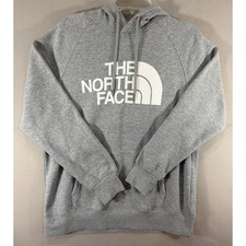 The North Face Womens Circular Design Logo Hoodie Gray Pullover Sweatshirt L