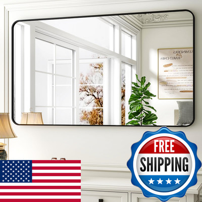 Easly 30 X 48 Inch Bathroom Mirror Rounded Rectangular Vanity Mirror For Wall