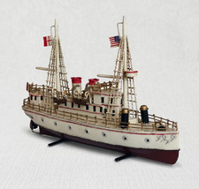 37CM Handmade Antique European Cruise Ship Liner Tin Metal Reproduction Model