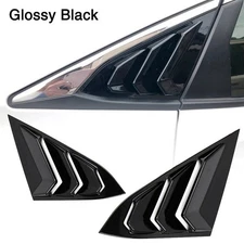 Quarter Window Louver Cover For Honda Civic 2016-2021 ABS Rear Side Gloss Black