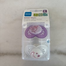 MAM Original Night  2-Pk Glow In The Dark Pacifiers Sterilizing Case 6-16Months 