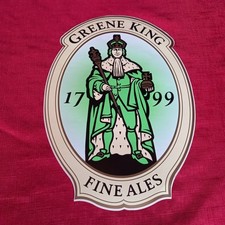 RETRO 1980s, 'GREENE KING  FINE ALES' PUB ADVERTISING LARGE SIZED STICKER