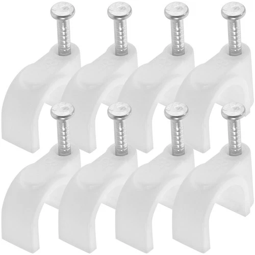 500Pcs Cable Staples with Nail Round Cable Wall Clip for Electrical Wire