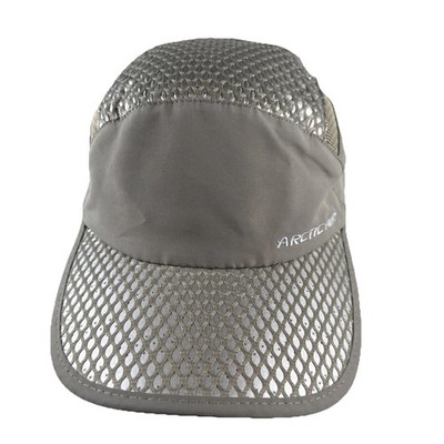 Artic Air Vented Running Hat Cap Strap Plastic Buckle Silver Gray