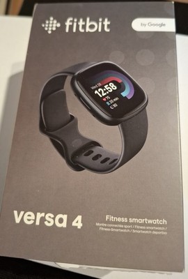 Fitbit Versa 4 40mm m Aluminiumgehäuse-Schwarz mit Silikonarmband in Schwarz...