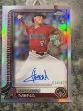 2025 Topps Chrome - Cristian Mena Refractor Auto 499 #RA-CME Diamondbacks RC SP