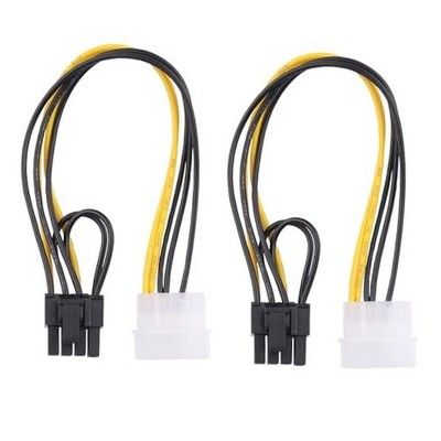4 Pin Molex to 8 Pin (6+2Pin) Video Card Molex to Graphics Card Power Line PCI 