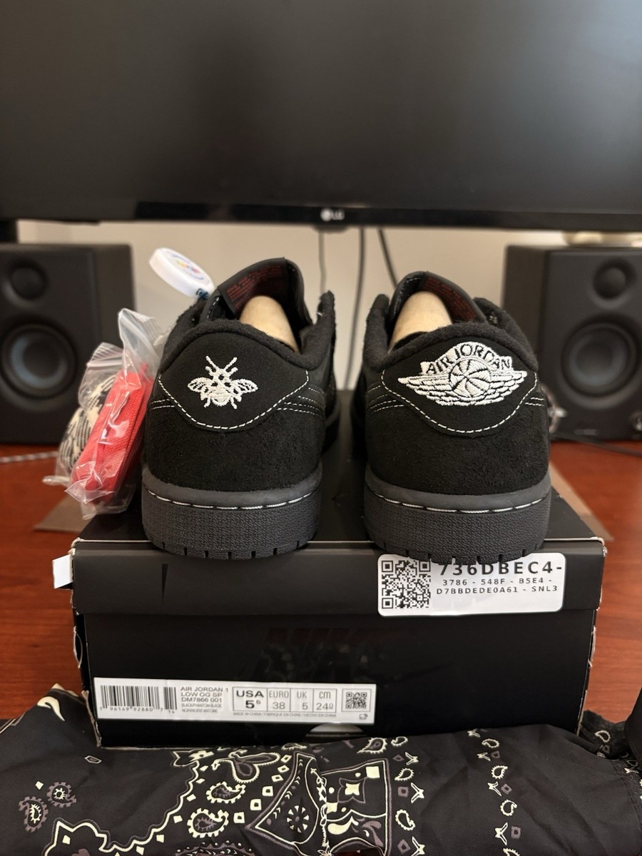 Size 5.5 - Jordan 1 Retro Low OG SP x Travis Scott Black Phantom