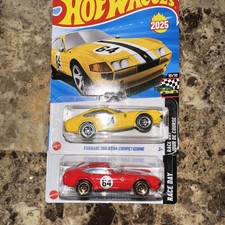 2025 Hot Wheels Ferrari 365 GTB4 Competizione Yellow/RedRace Day A Case Lot Of 2