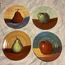Vintage Macy’s The Cellar Set Of 4 Apple & Pear Plates 2001